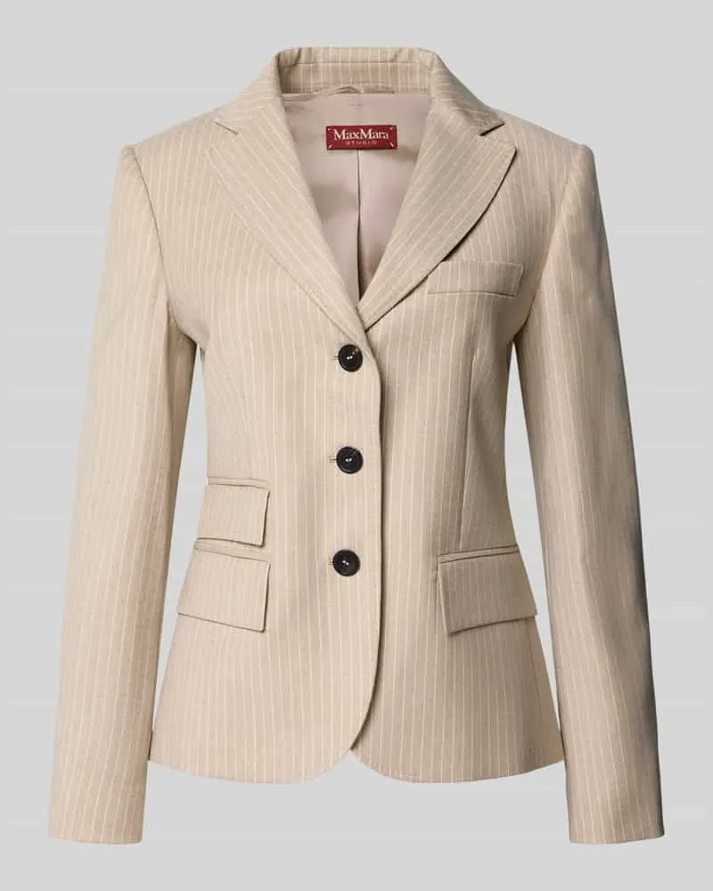 Max Mara Regular Fit Blazer aus Schurwoll-Mix Modell 'PANINO Beige