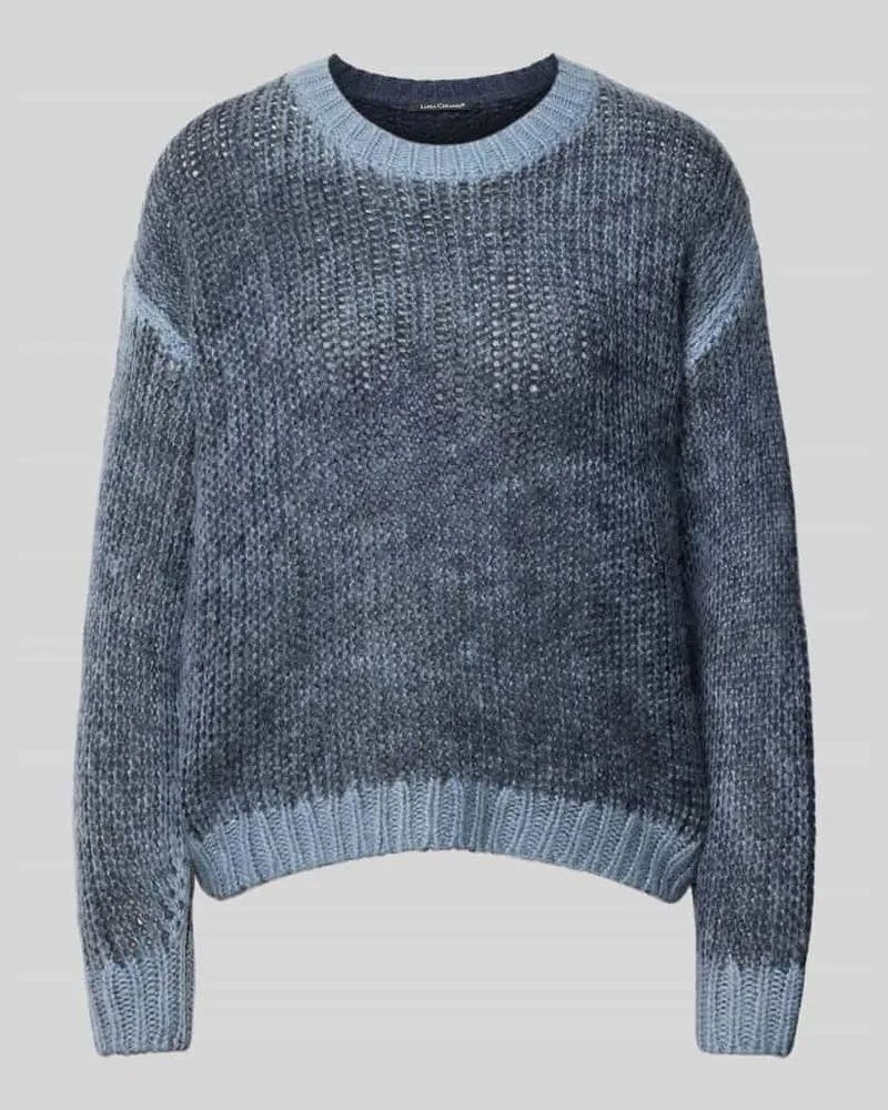 Luisa Cerano Strickpullover mit überschnittenen Schultern Rauchblau