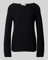 Marc O'Polo Strickpullover mit geripptem U-Boot-Ausschnitt Black