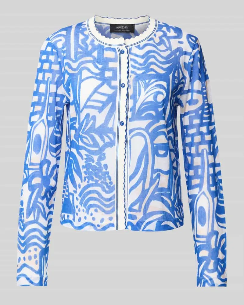 Marc Cain Strickjacke im Allover-Look mit Knopfleiste Royal
