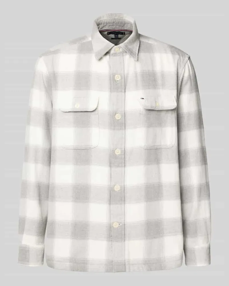 Tommy Hilfiger Regular Fit Freizeithemd aus reiner Baumwolle Hellgrau
