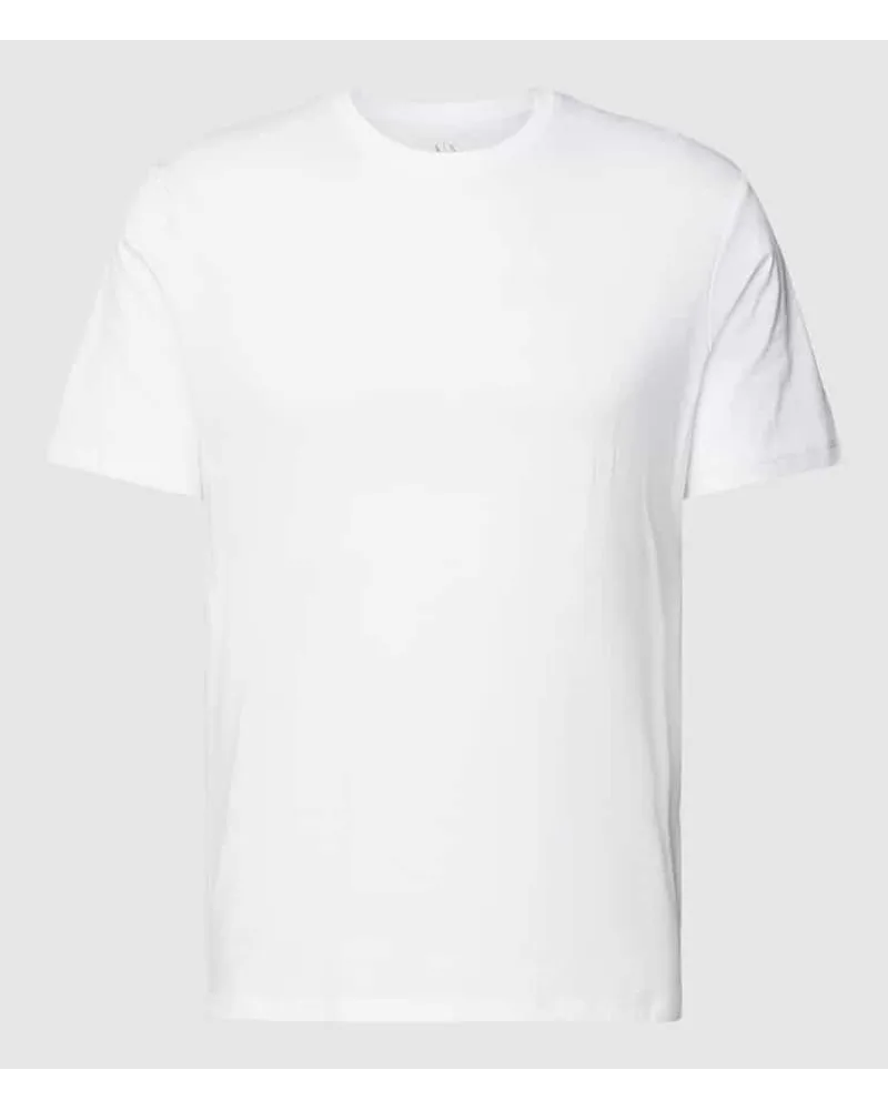 Armani Exchange T-Shirt mit Label-Print Weiss