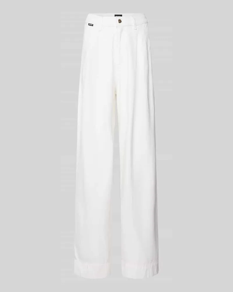HUGO BOSS Wide Leg Jeans mit Label-Detail Modell 'CENTRAL-PLEAT PALAZO Offwhite