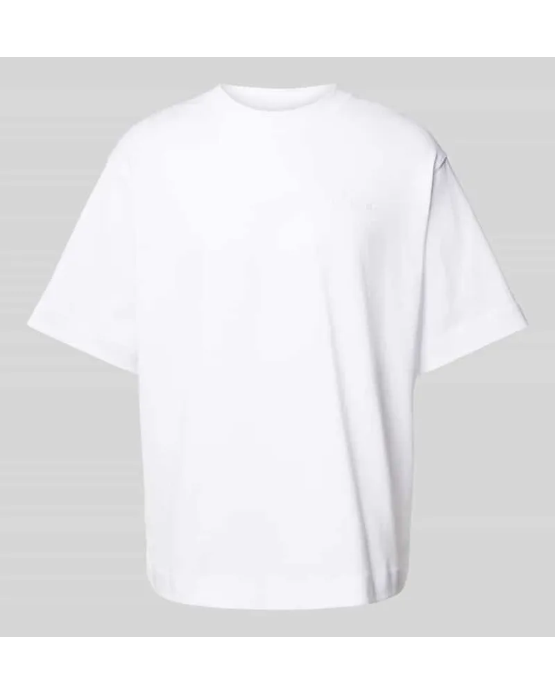Lacoste T-Shirt in unifarbenem Design Weiss