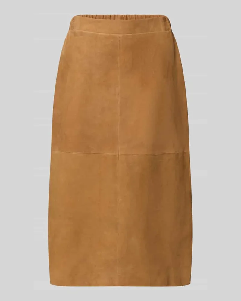 Rich&Royal Lederrock aus Lammleder mit elastischem Bund Cognac