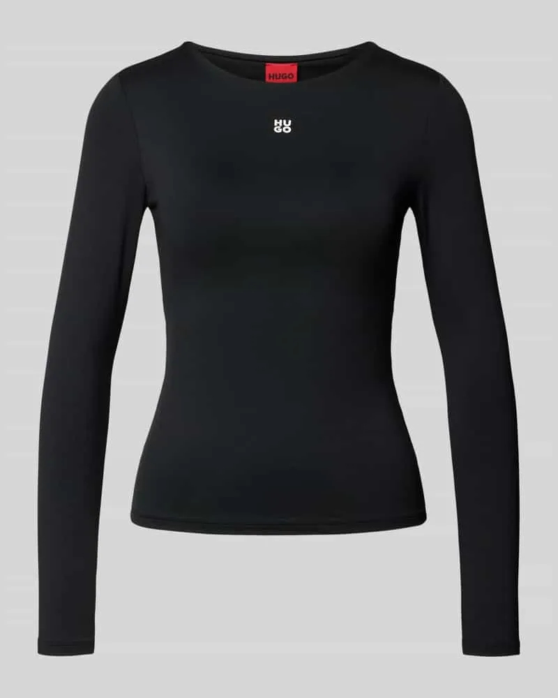 HUGO BOSS Slim Fit Langarmshirt aus Stretch Jersey Modell 'DASIIA Black