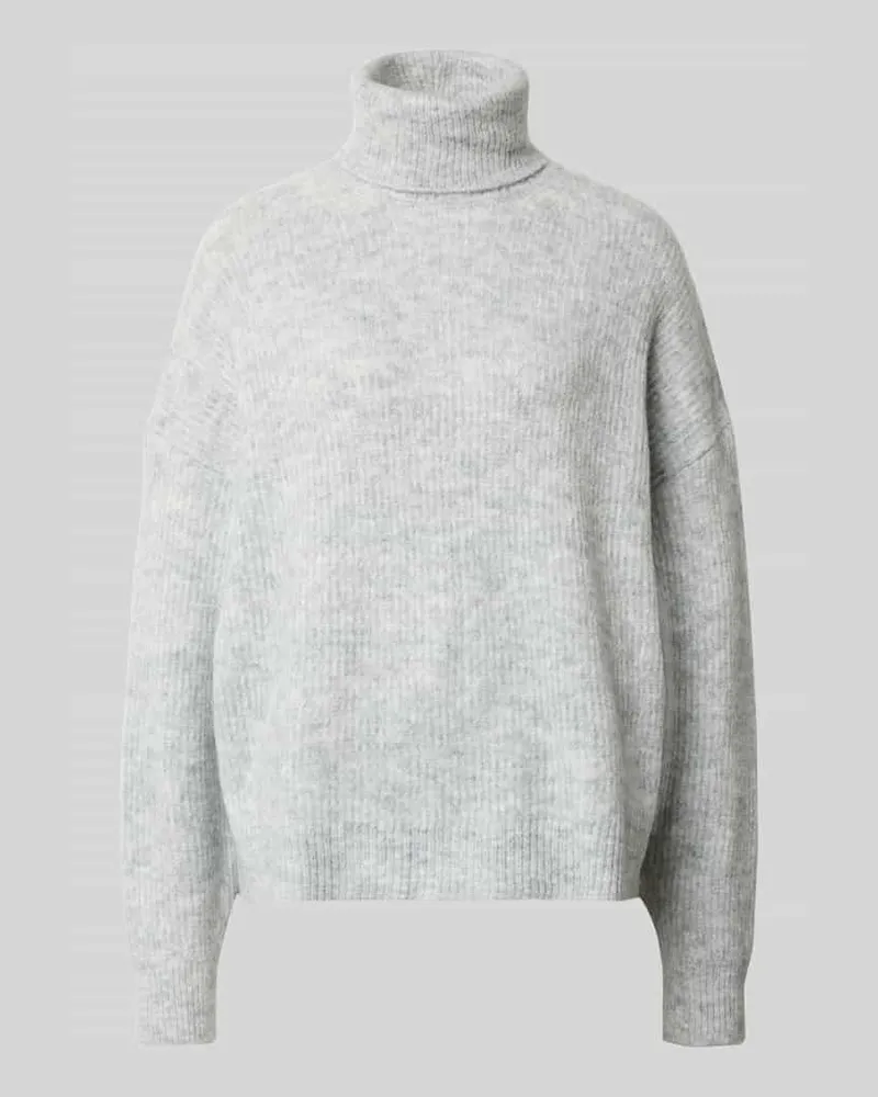 Rich&Royal Rollkragenpullover in Melange-Optik Mittelgrau
