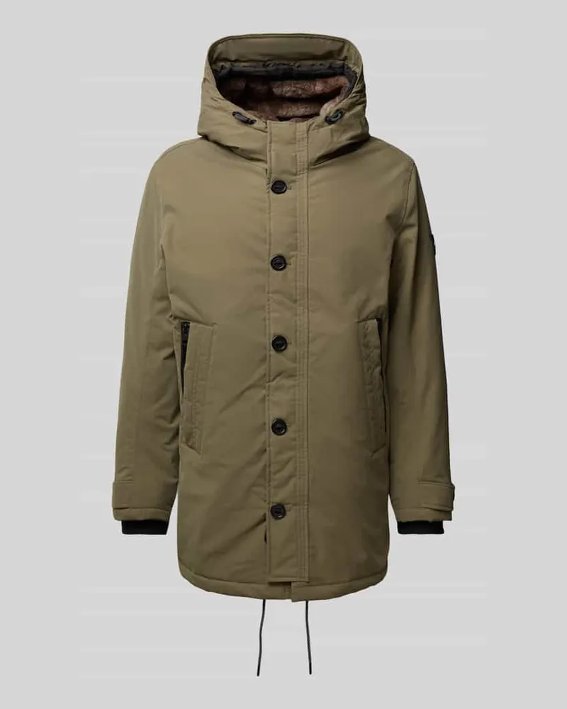 Tom Tailor Regular Fit Parka mit herausnehmbarem Innenfutter Oliv