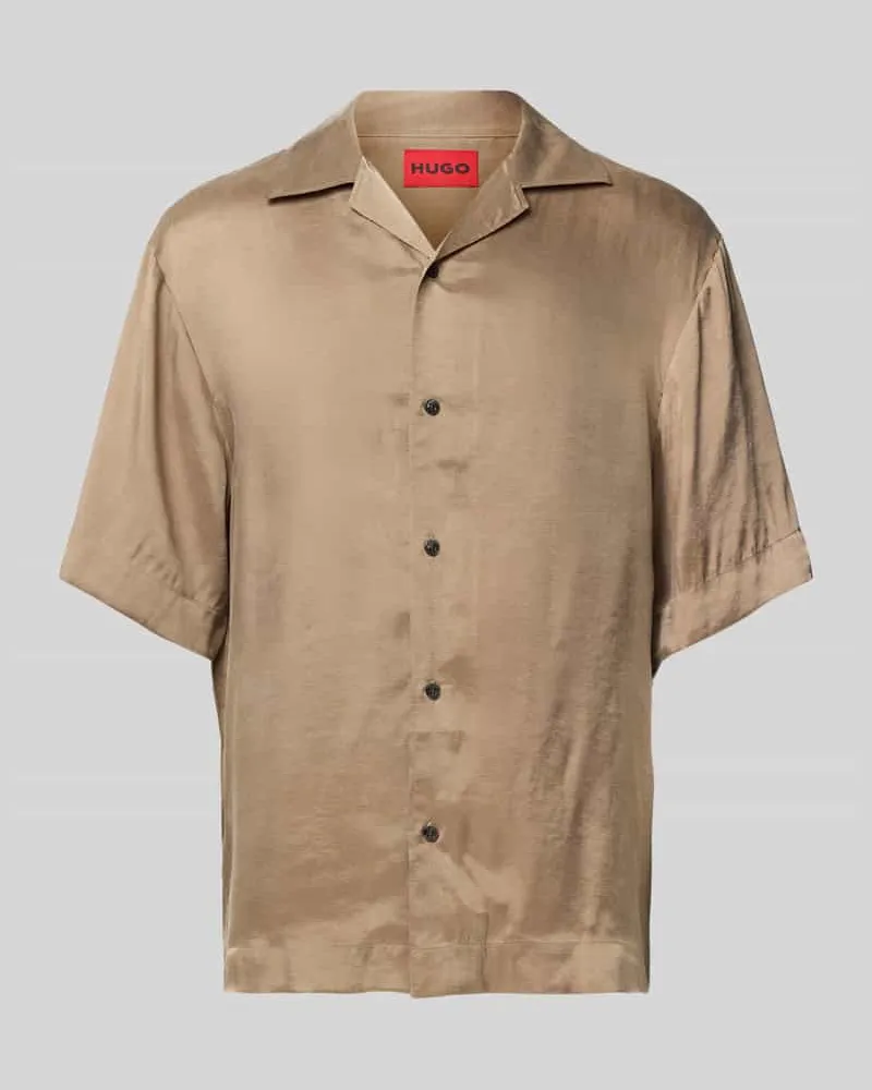 HUGO BOSS Freizeithemd mit Knopfleiste Modell 'Espino Beige
