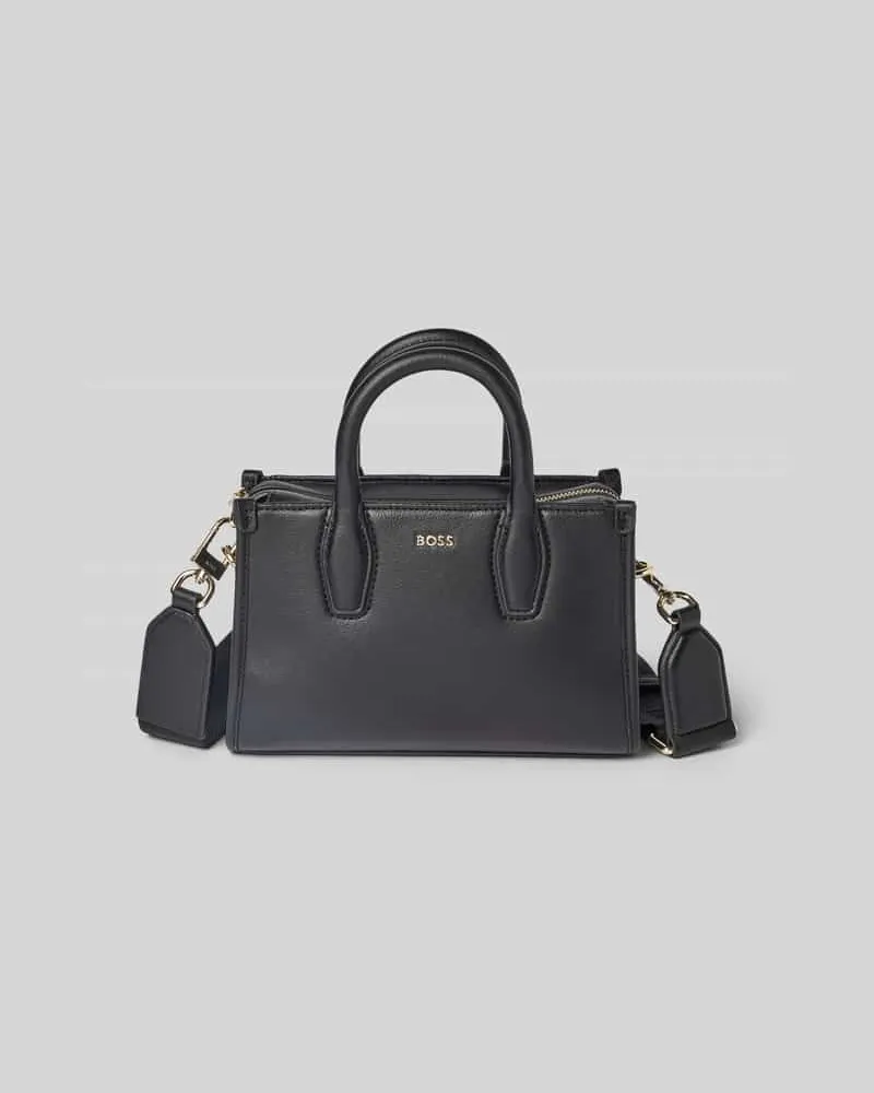 HUGO BOSS Mini Tote Bag mit Label-Applikation aus Metall Modell 'SANDY Black