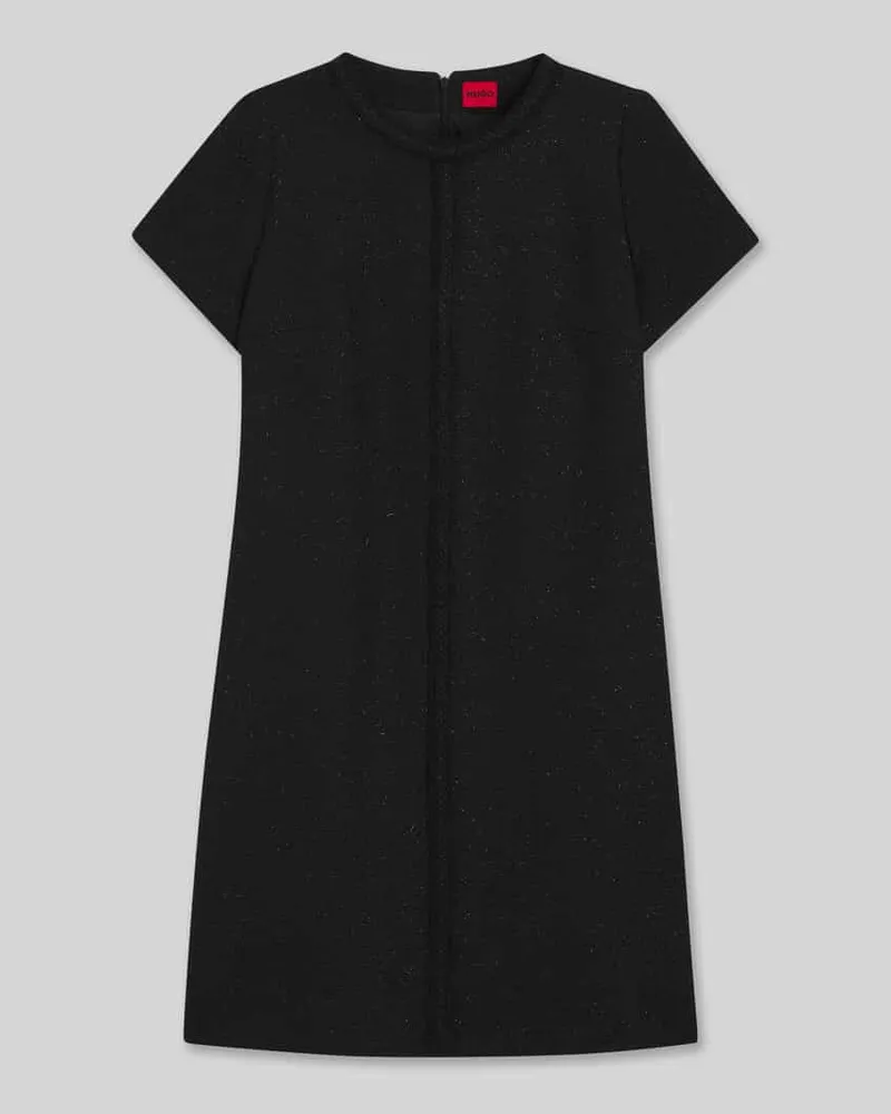 HUGO BOSS Regular Fit Etuikleid aus Baumwoll-Bouclé Modell 'KIFARA Black