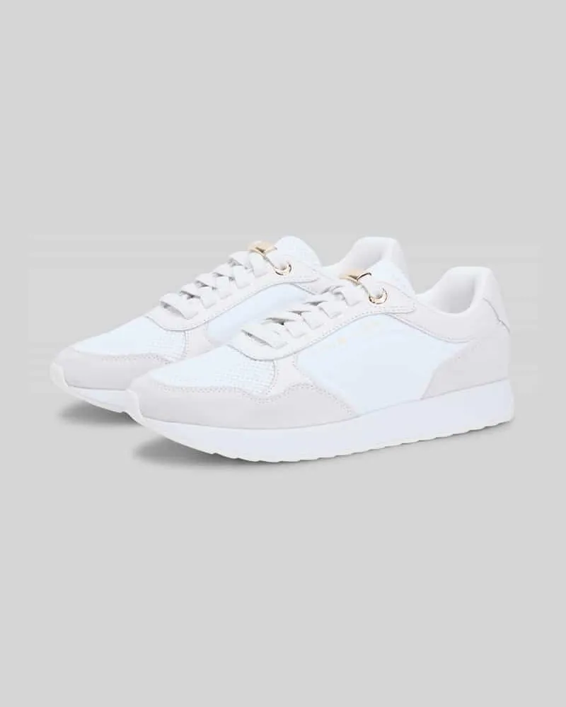 Tommy Hilfiger Sneaker aus Veloursleder mit Mesh-Details Weiss