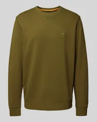 HUGO BOSS Sweatshirt mit Label-Patch Modell 'Westart Oliv