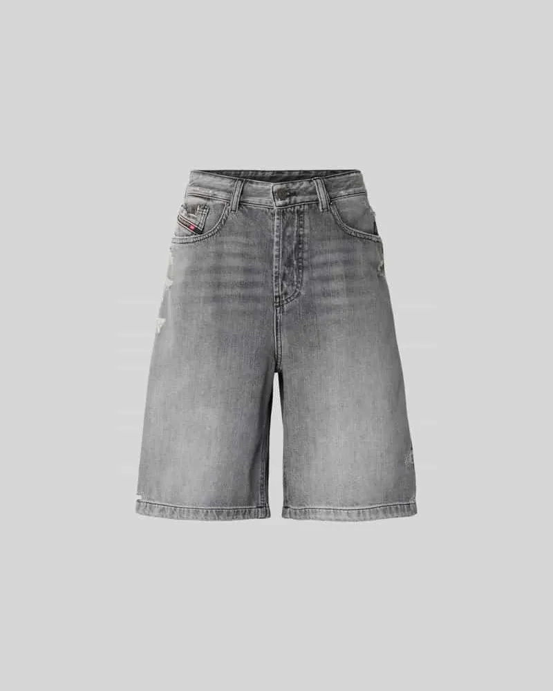 Diesel Relaxed Fit Jeansshorts aus Baumwolle Hellgrau