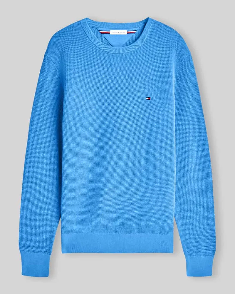 Tommy Hilfiger Regular Fit Pullover aus reiner Baumwolle Royal