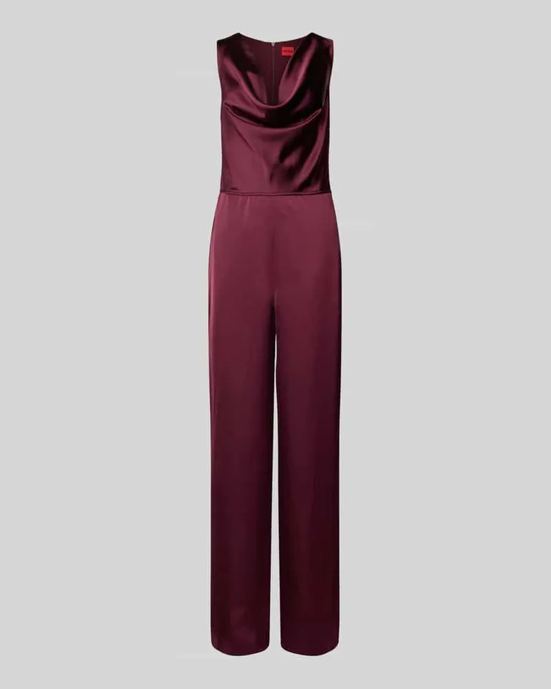 HUGO BOSS Taillierter Jumpsuit aus Satin Modell 'KIMARI-1 Bordeaux