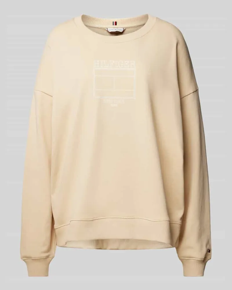 Tommy Hilfiger Oversized Sweatshirt mit Rundhalsausschnitt Sand