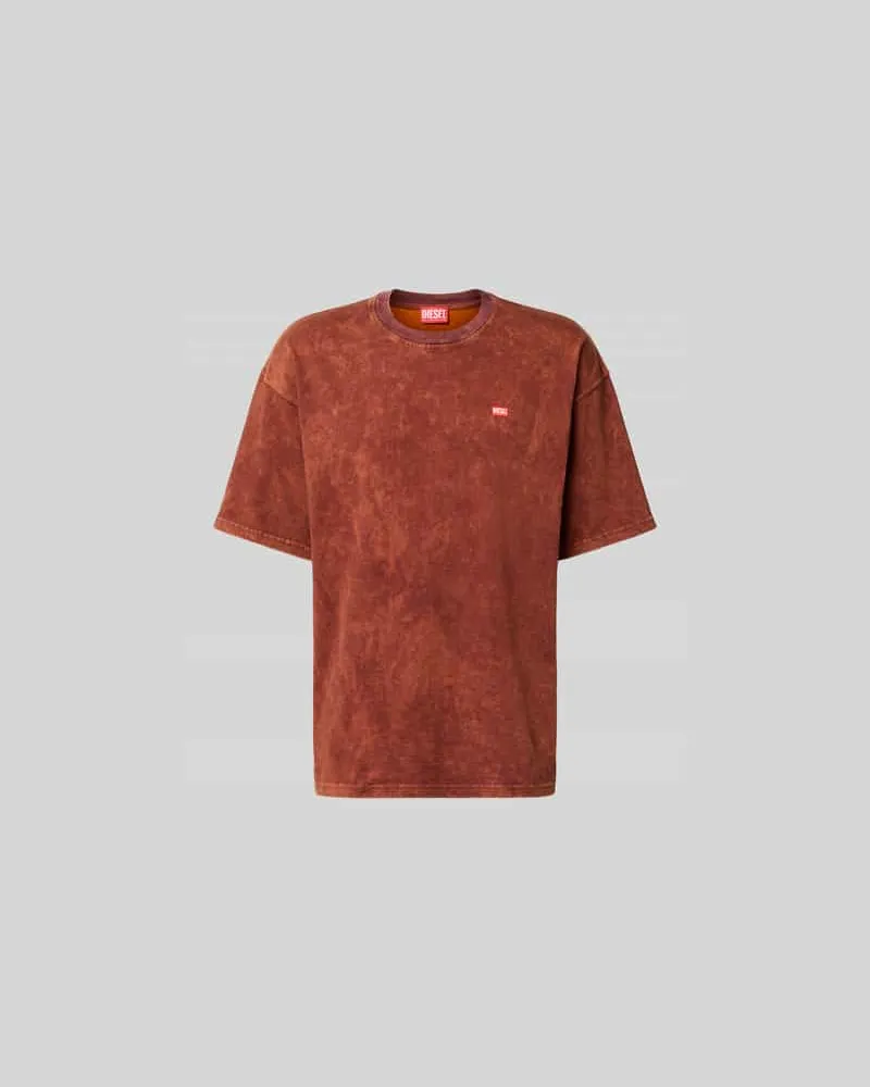 Diesel T-Shirt mit Label-Print Rostrot