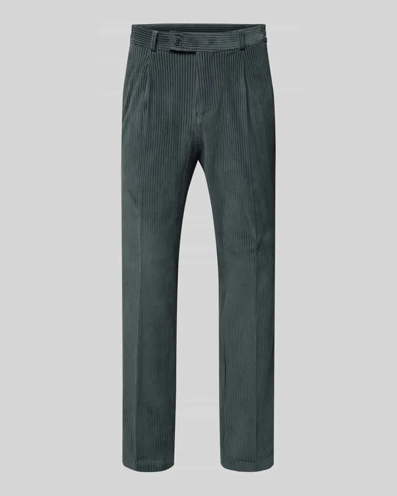 Zuitable Cordhose mit Bügelfalten und Gesäßtaschen Petrol
