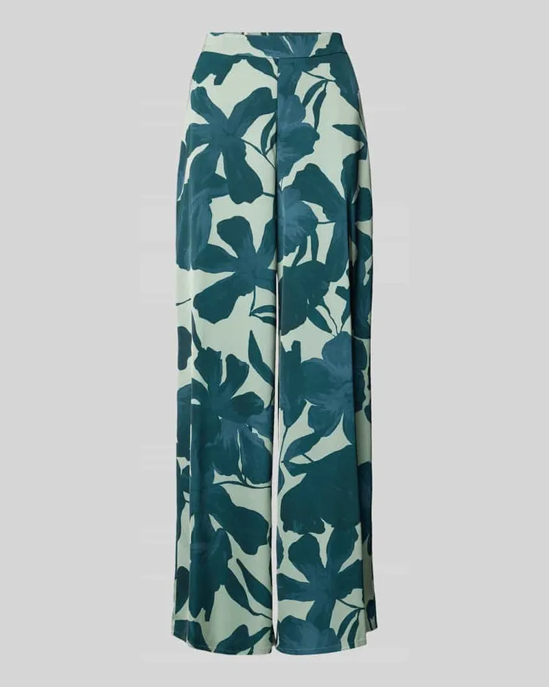 Vera Mont Wide Leg Stoffhose mit Allover-Print Dunkelgruen