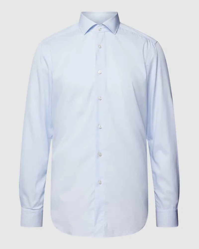 XACUS Regular Fit Businesshemd aus Twill Bleu