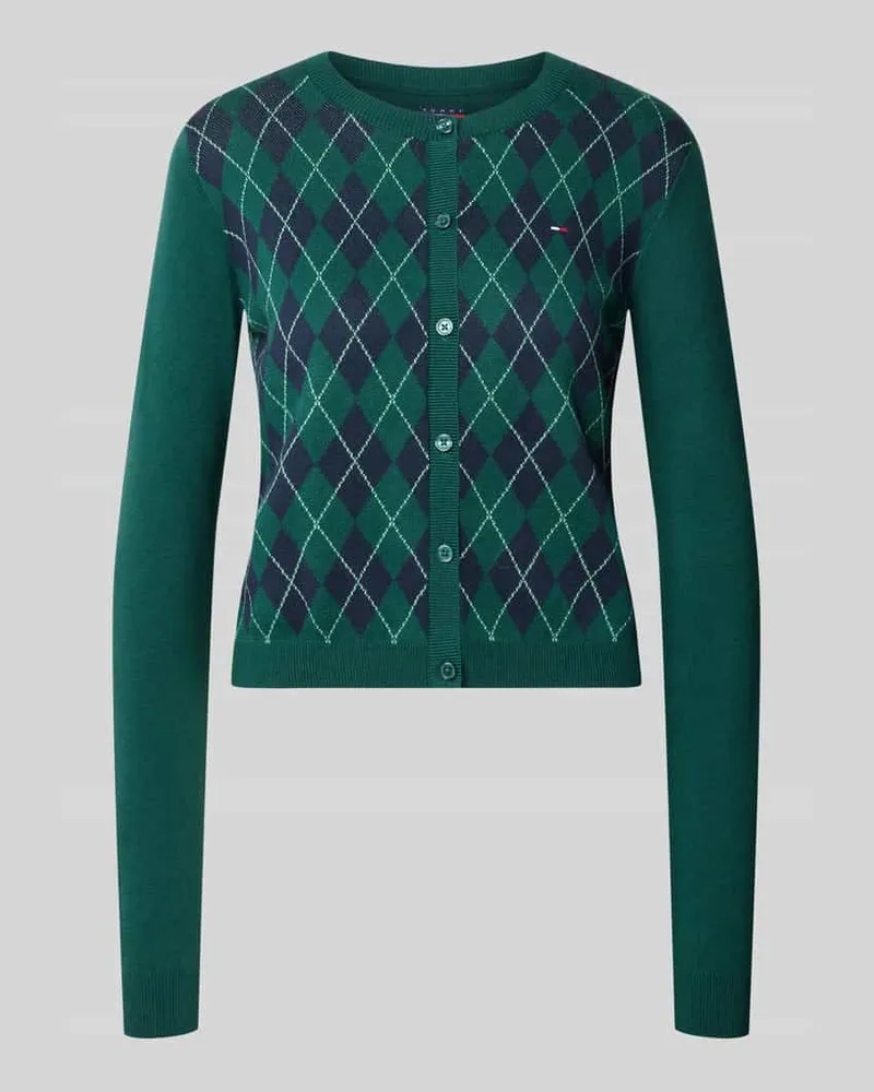 Tommy Hilfiger Regular Fit Strickjacke aus reiner Baumwolle Dunkelgruen