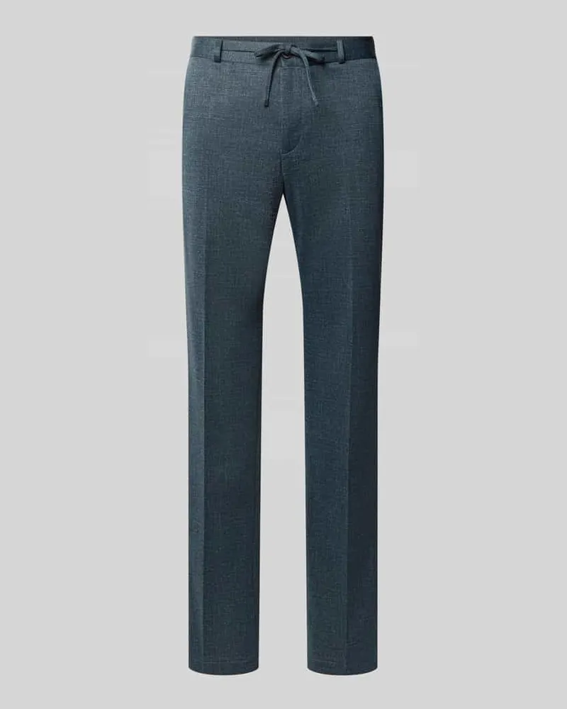 Zuitable Straight Fit Stoffhose mit Tunnelzug Modell 'Sparta Petrol