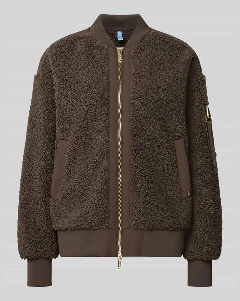 Mos Mosh Teddyjacke mit Stehkragen Modell 'Emeline Dunkelbraun