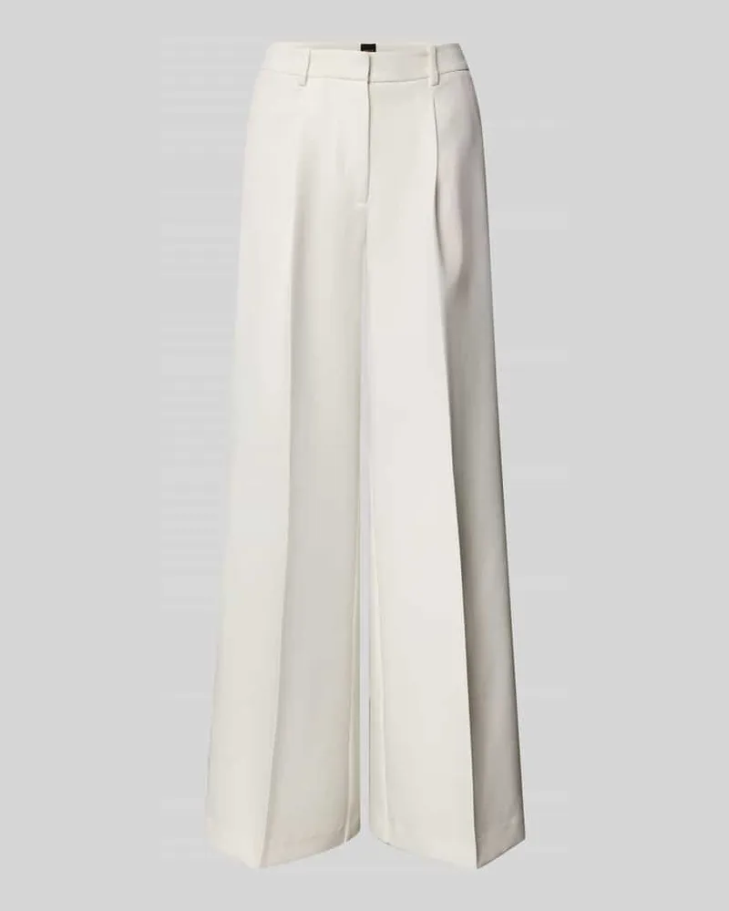 HUGO BOSS Regular Fit Hose mit weitem Bein Offwhite