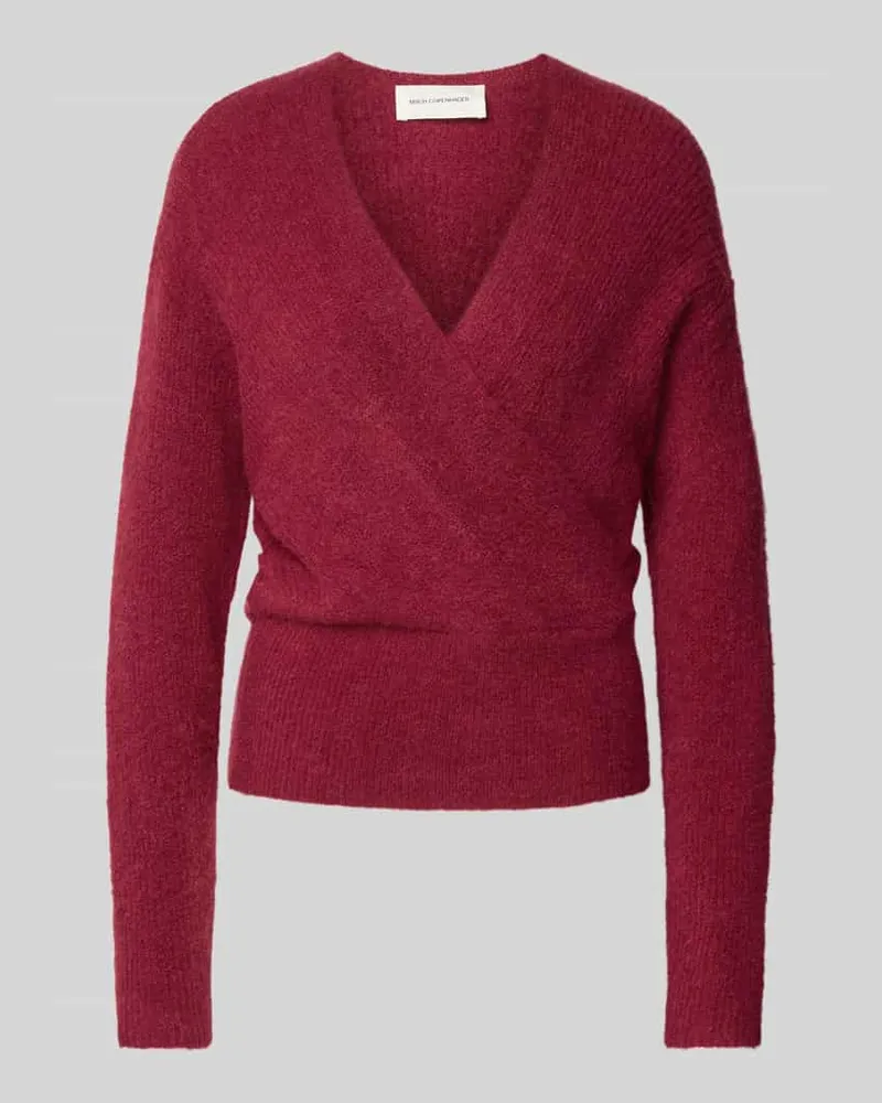 MOSS COPENHAGEN Strickpullover in Wickel-Optik Modell 'Bondie Hope Kirsche