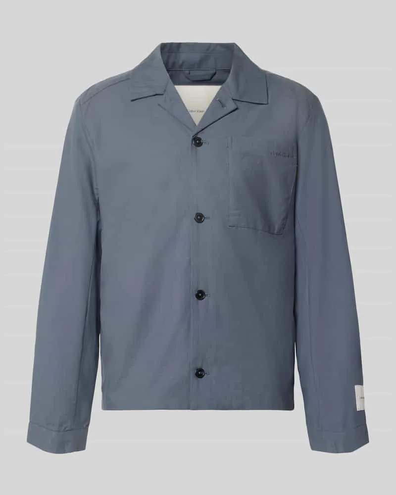 Calvin Klein Oversized Hemdjacke aus Baumwoll-Lyocell-Mix Mittelgrau