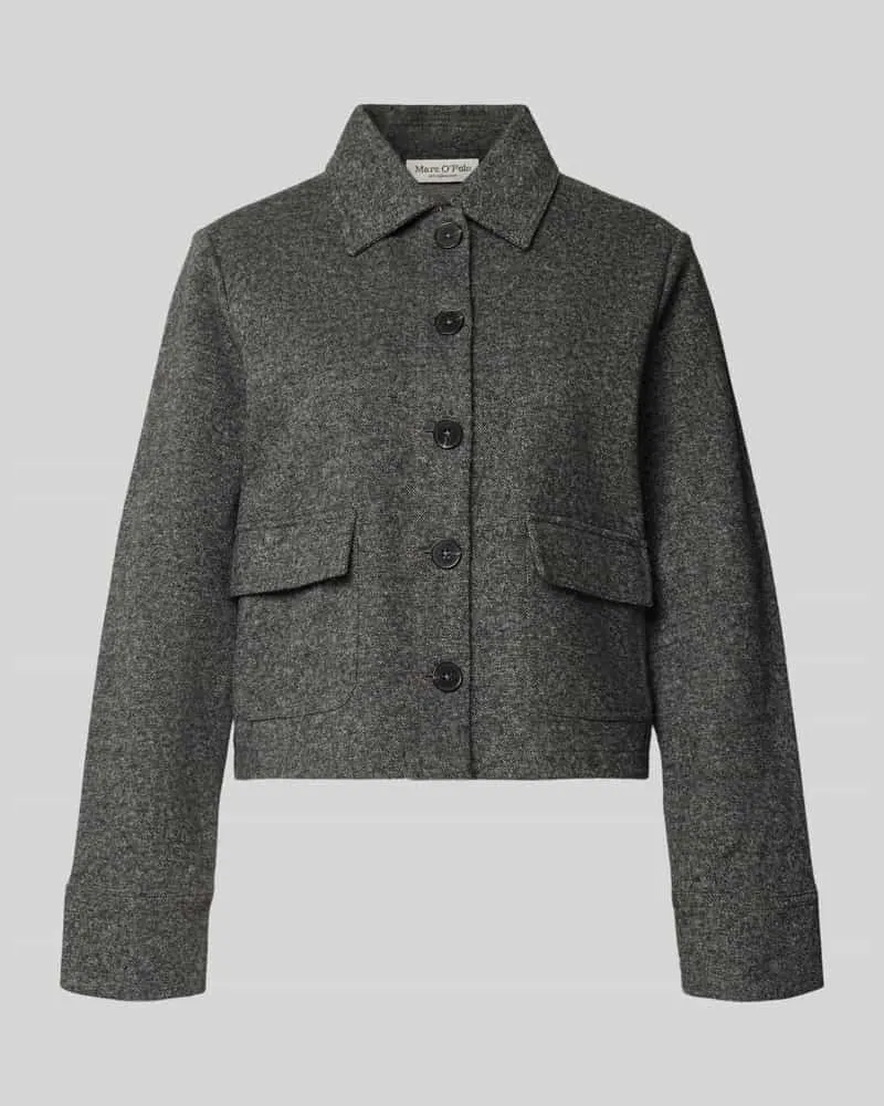 Marc O'Polo Regular Fit Kurzblazer aus Baumwoll-Mix Mittelgrau