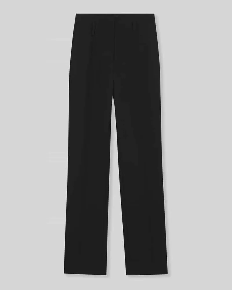 HUGO BOSS High Waist Stoffhose aus Wolle mit Seitenschlitz Black