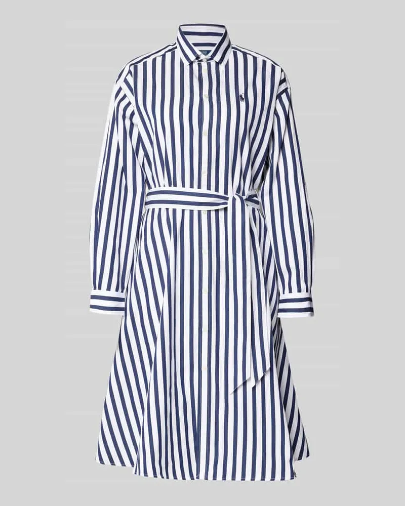 Ralph Lauren Tailliertes Blusenkleid aus reiner Baumwolle Marine