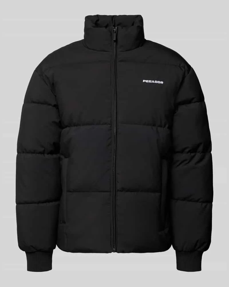 PEGADOR Steppjacke mit Label-Stitching Black