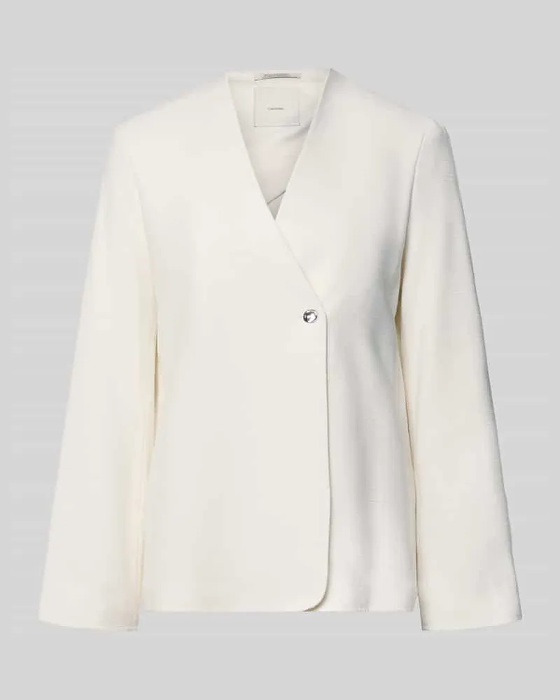 Calvin Klein Regular Fit Blazer mit Strukturmuster Offwhite
