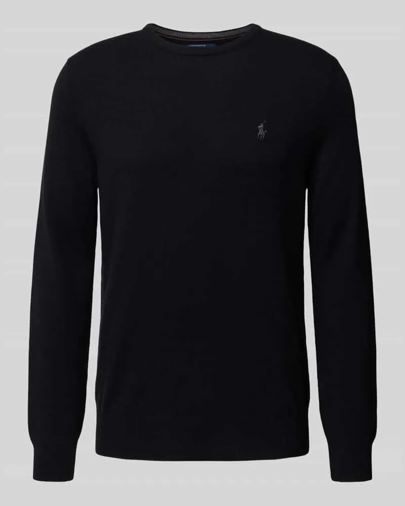Ralph Lauren Strickpullover mit gerippten Abschlüssen Black