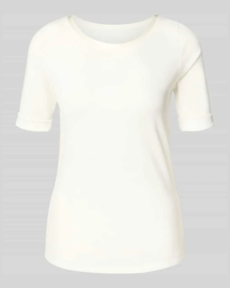 Marc Cain T-Shirt mit Rundhalsausschnitt Weiss