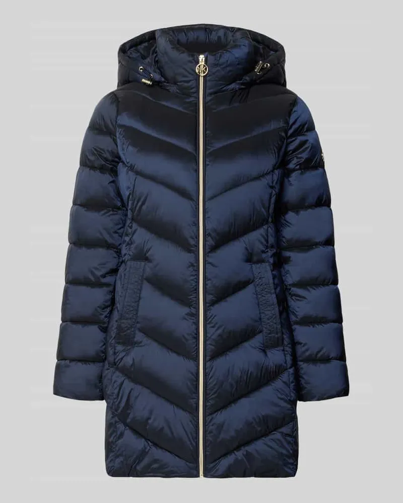 Michael Kors Steppmantel mit Kapuze und Reißverschlusstaschen Marine