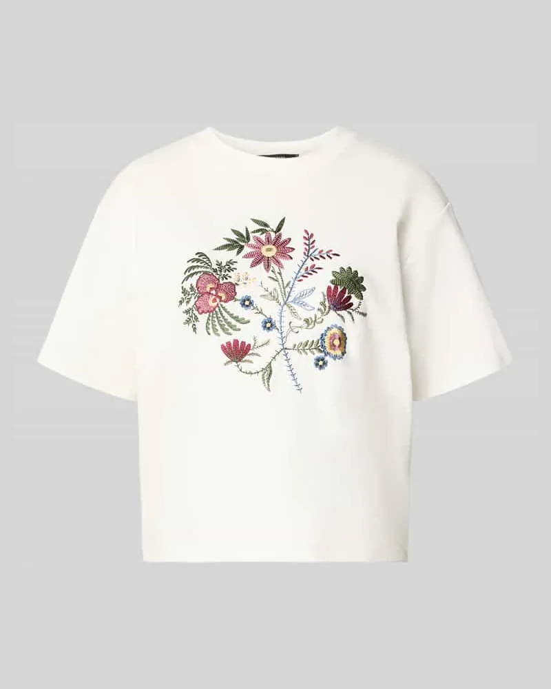 Max Mara Regular Fit T-Shirt aus reiner Baumwolle Modell 'SABATO Weiss