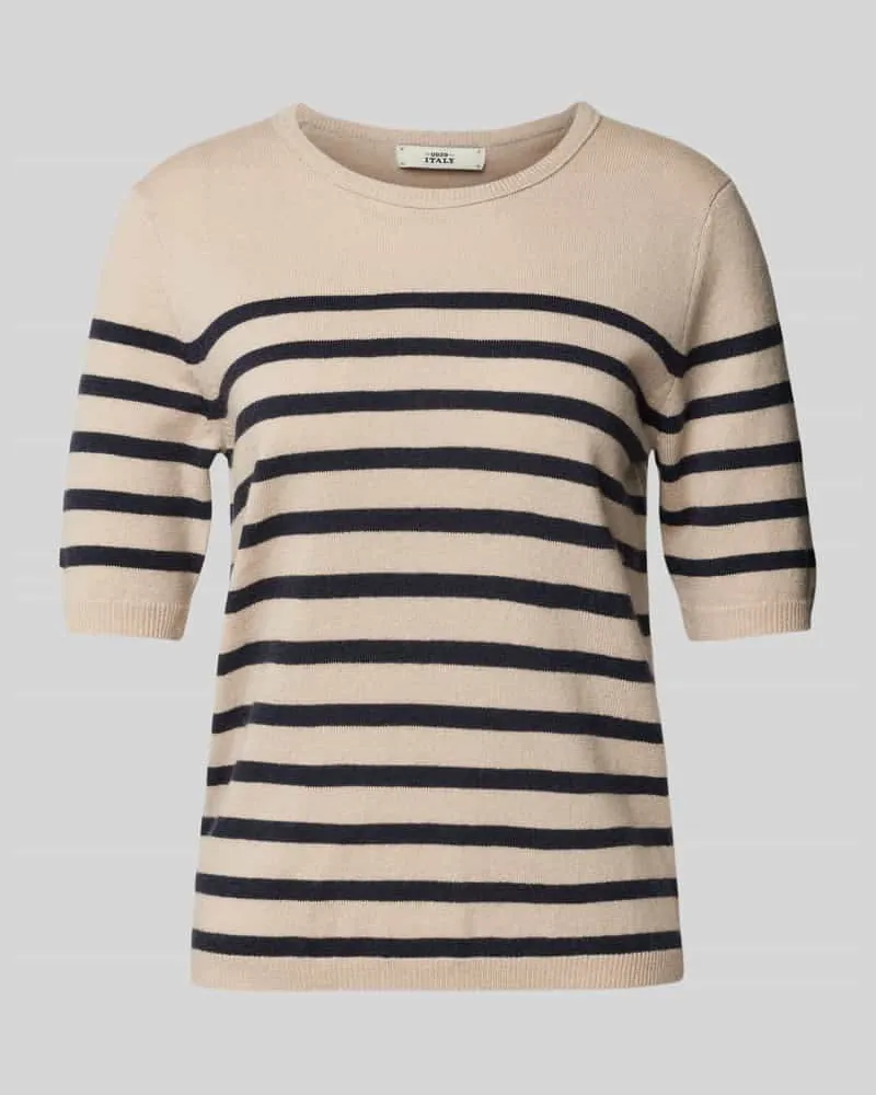 0039 Italy Strickpullover aus Kaschmir-Woll-Mix Modell 'ISOLA Taupe