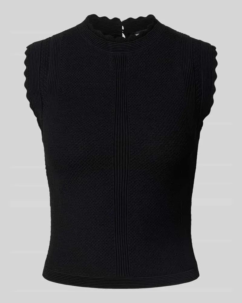 The Kooples Top mit Stehkragen Black