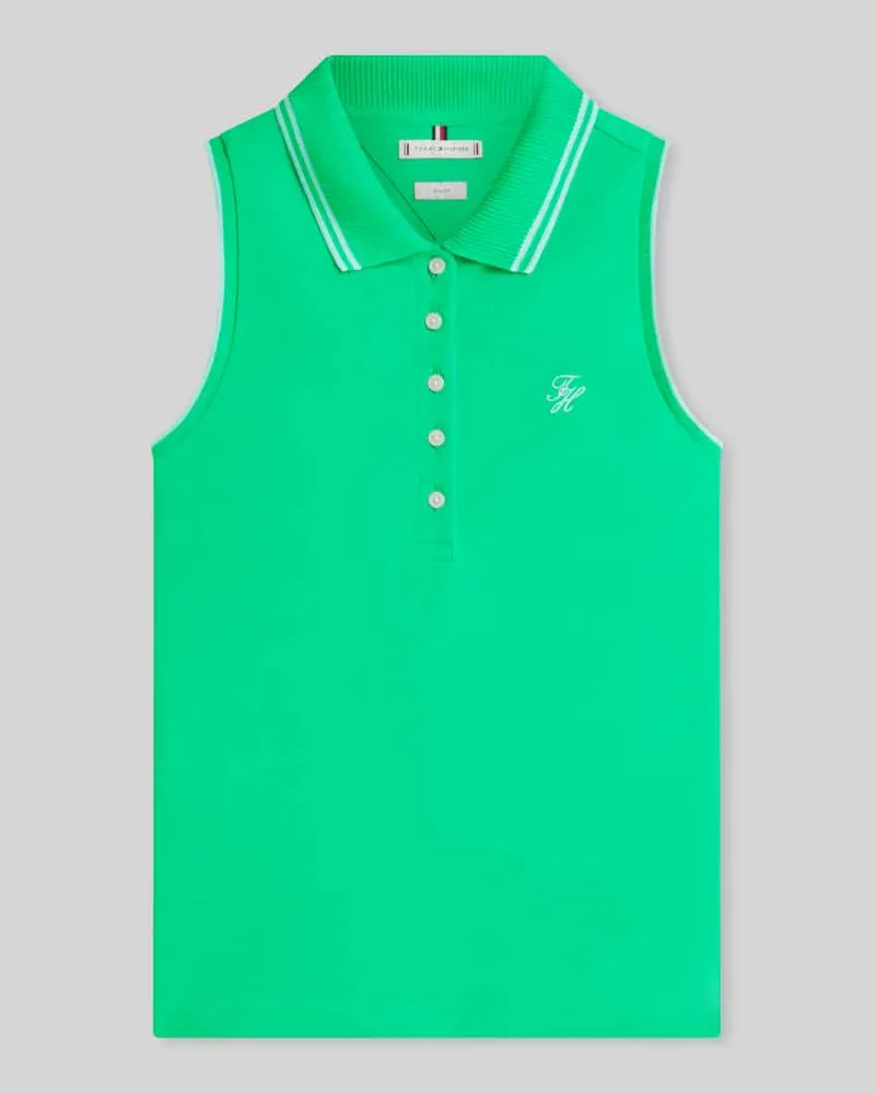 Tommy Hilfiger Slim Fit Poloshirt aus Baumwoll-Mix Gruen