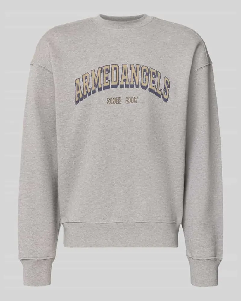 Armedangels Relaxed Fit Sweatshirt aus reiner Baumwolle Modell 'WORDMARK Hellgrau