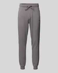 HUGO BOSS Tapered Fit Sweatpants mit Label-Stitching Mittelgrau