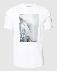 Armani Exchange T-Shirt mit Motiv-Print Weiss