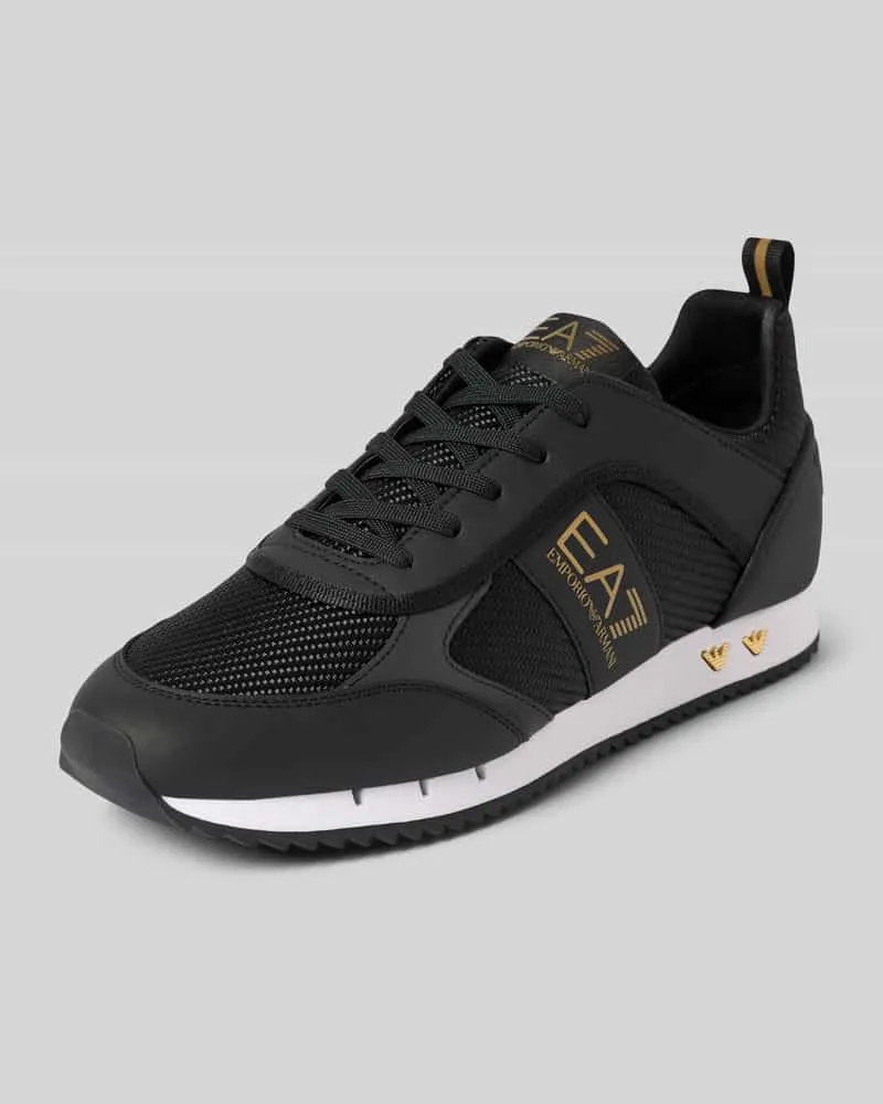 EA7 Sneaker mit Label-Details Black