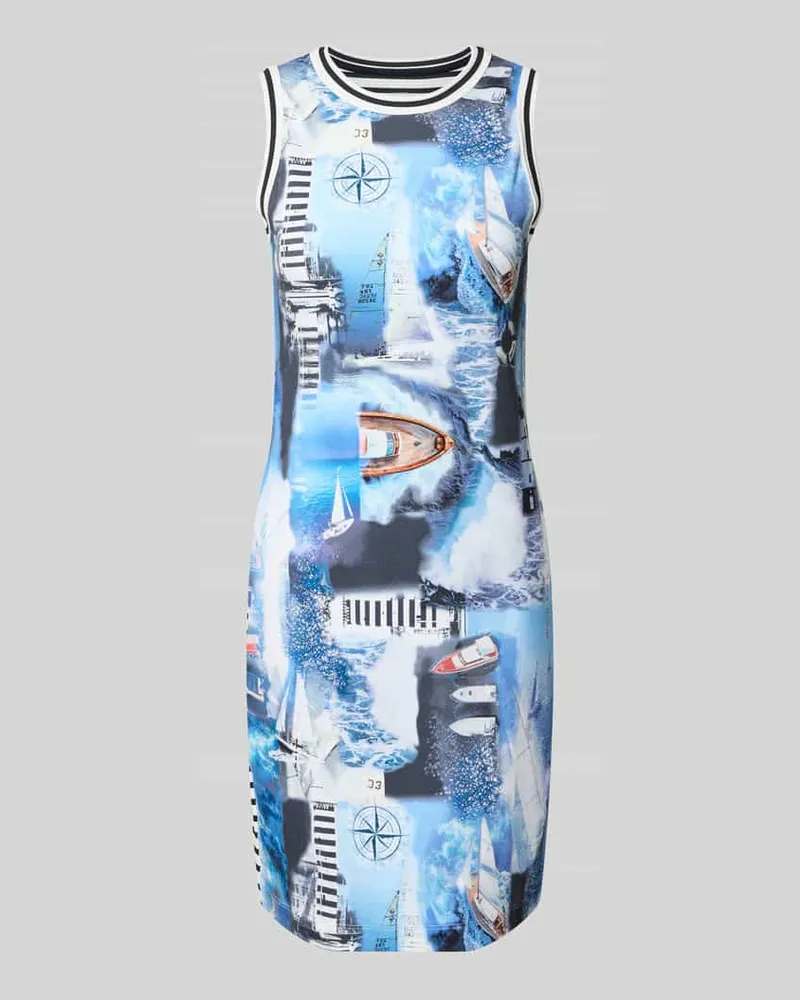 Marc Cain Knielanges Kleid im Allover-Look Sky