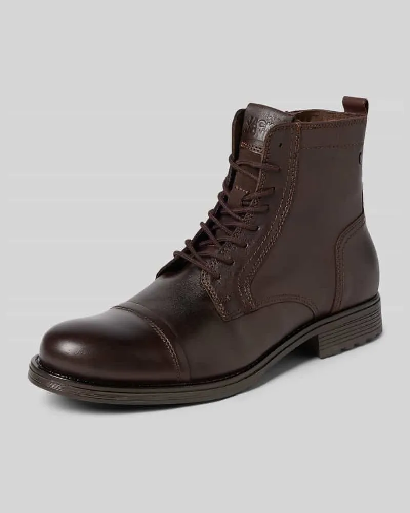 Jack & Jones Schnürschuhe mit Label-Print Dunkelbraun