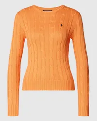 Ralph Lauren Strickpullover mit Zopfmuster Modell 'JULIANNA Orange